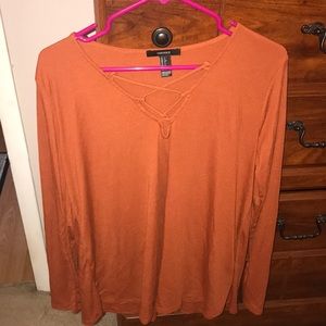 NWOT rust color forever 21 long sleeve shirt